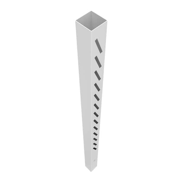 Barrette Outdoor Living Louvered 5 in. x 5 in. x 102 in. White Right End/Gate Vinyl Fence Post