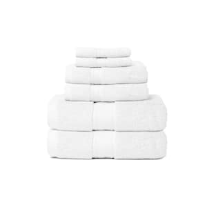 Hotel 6-Piece White Solid Cotton Bath Towel Set