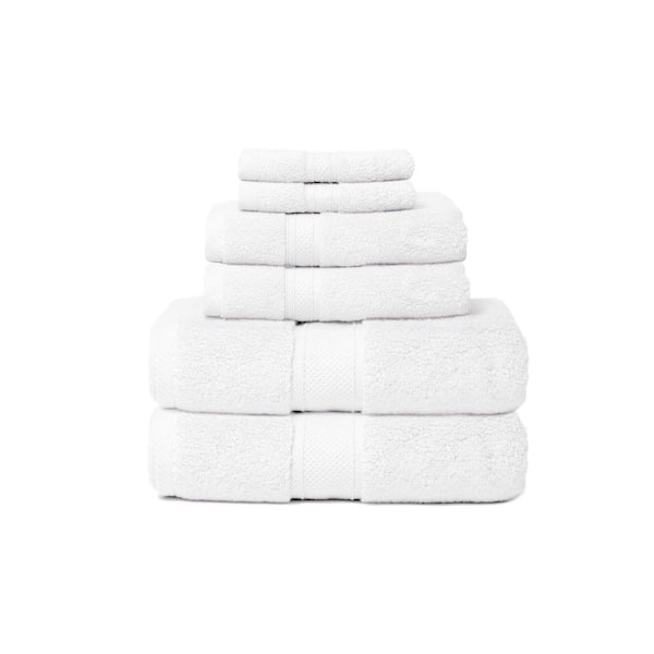 Espalma Hotel 6-Piece White Solid Cotton Bath Towel Set