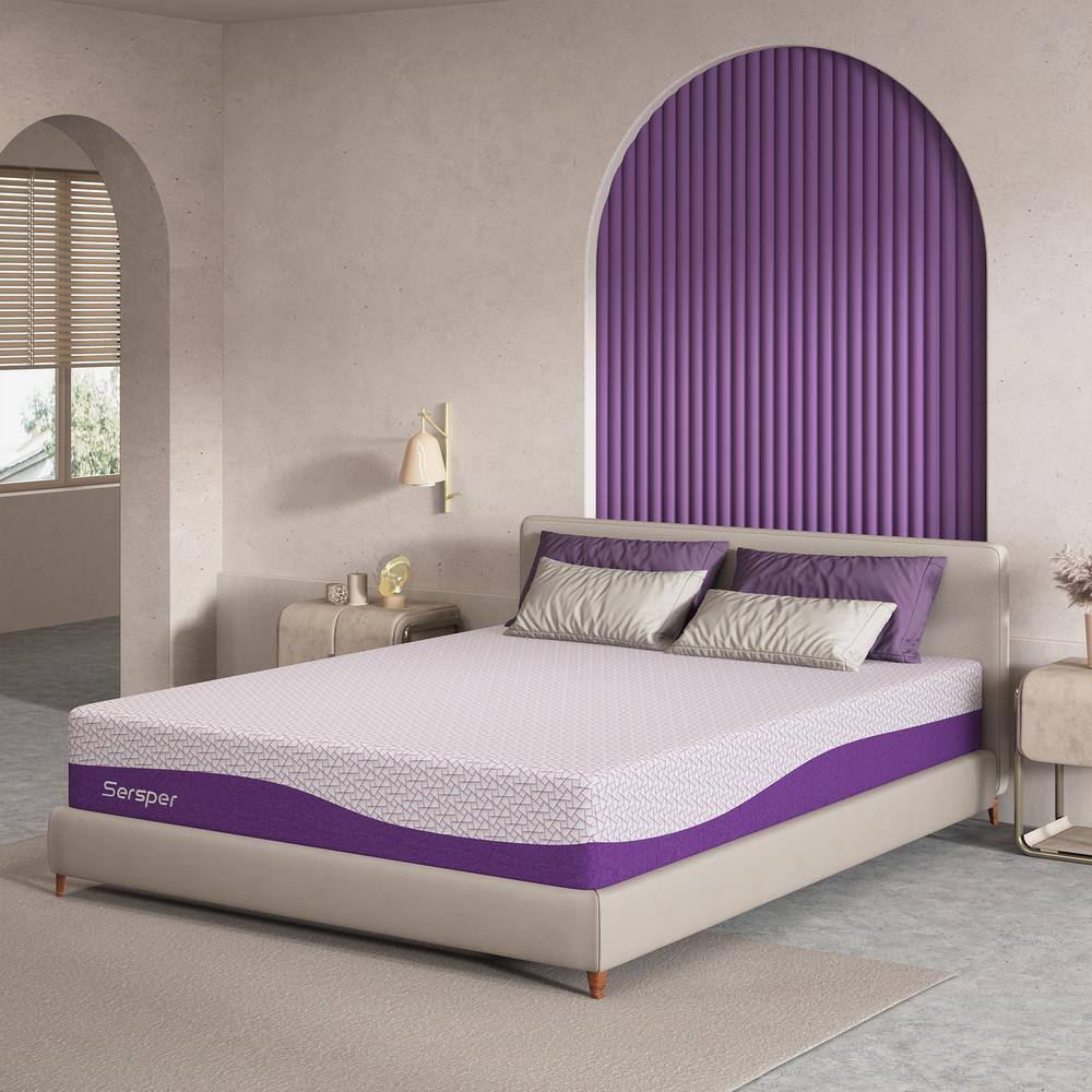Twin Purple Bamboo Charcoal Gel Memory Foam Mattress
