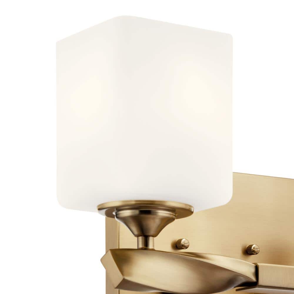 Champagne Bronze 2-Light Vanity with Satin Etched Opal Glass