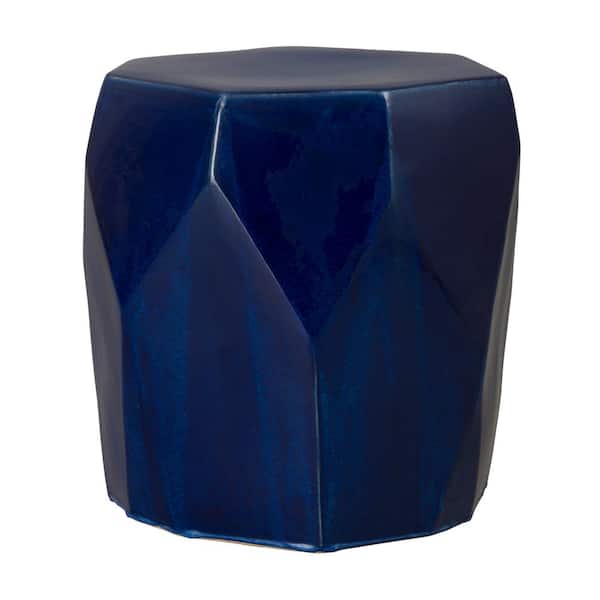 Emissary 18 in. H Glossy Glaze Blue Specialty Ceramic Garden Stool
