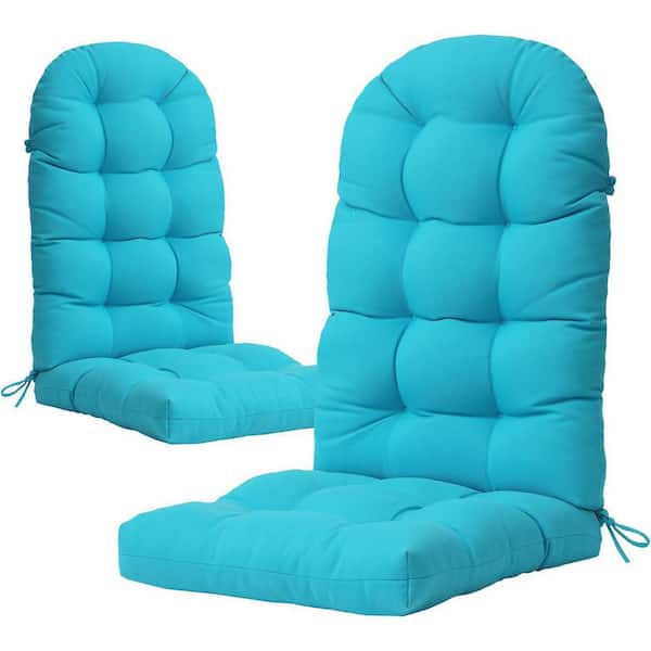 49 in. x 20 in. x 5 in. Blue Outdoor Patio Adirondack High Back Chair Cushion(2-Pack)