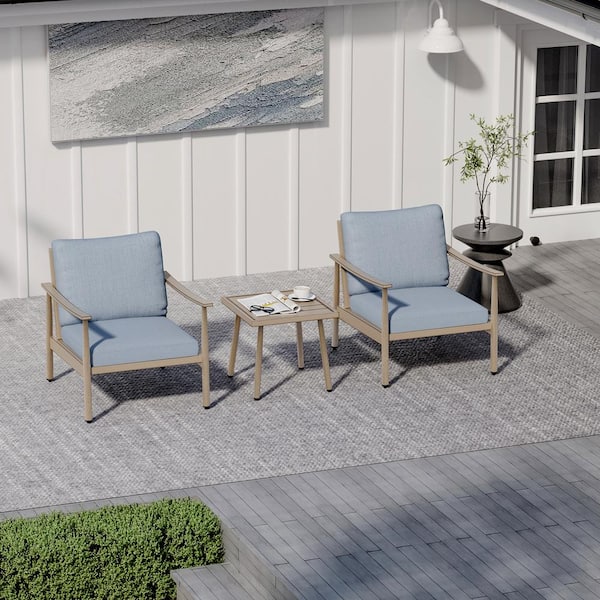 EGEIROSLIFE 3-Piece Aluminum Patio Conversation Set with