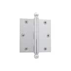 3.5 in. Ball Tip Residential Hinge with Square Corners in Bright Chrome