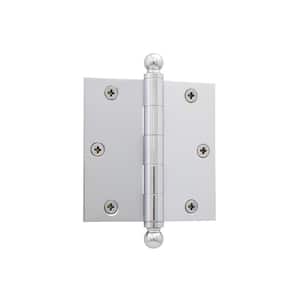 3.5 in. Ball Tip Residential Hinge with Square Corners in Bright Chrome