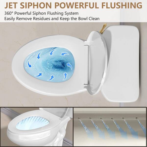 Zeafive Ace 12 in. Rough in 2-Piece 19 in. Tall Toilet 1.28