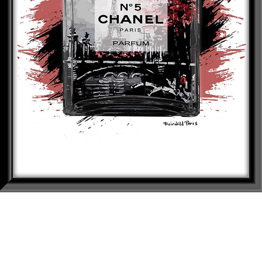 Edgy Paris Fashion Glam Perfume Bottle Black Framed Graphic Print
