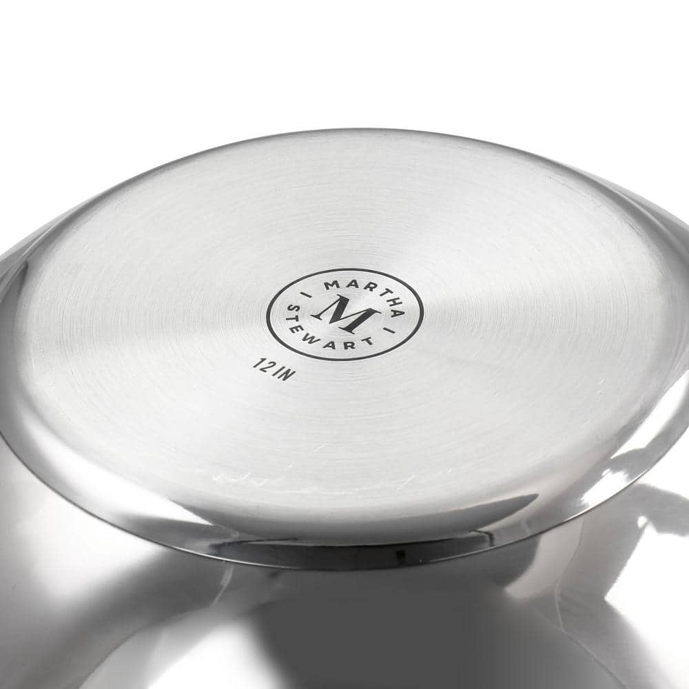 12-Inch Stainless Steel Pan with Tempered Glass Lid