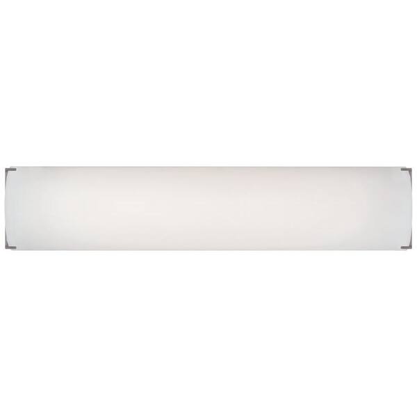 Philips Edge 2-Light Satin Nickel Bath Wall Fixture with Etched White Glass