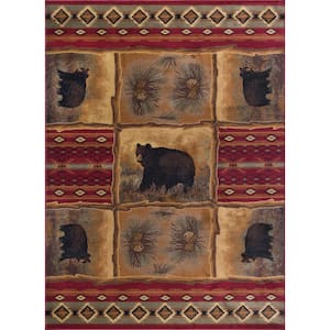 Nature Lodge Red 9 ft. x 12 ft. Indoor Area Rug