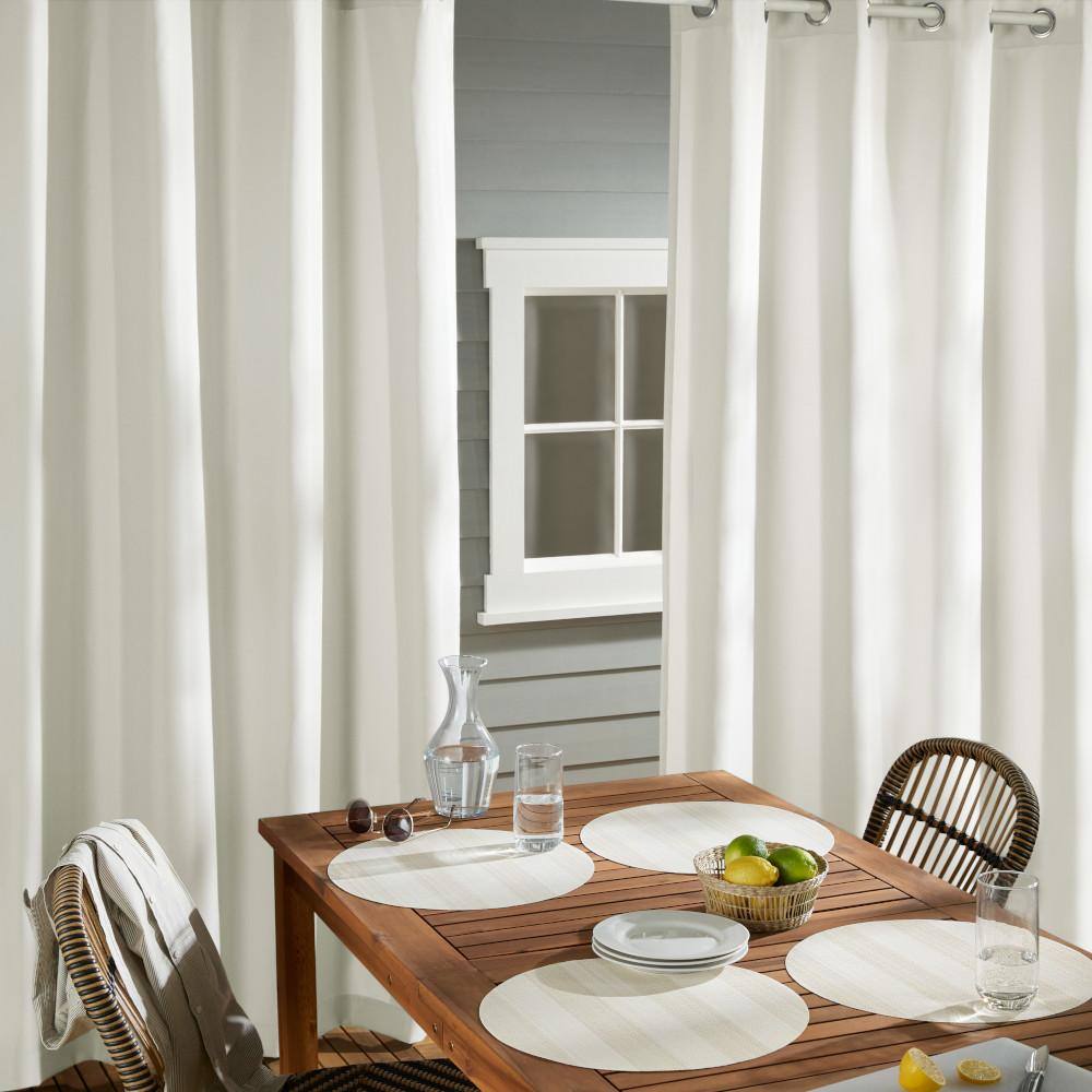 Vanilla Light-Filtering Polyester Grommet Curtain Panels, 54x96