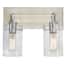Regan 12.75 in. 2-Light Brushed Nickel Vanity Light with Clear Glass Shades