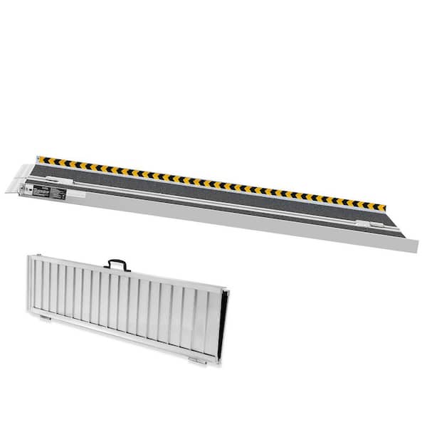 Portable Wheelchair Ramp, 5 ft. 800 lbs. Capacity Wheel Chair Ramp for Stairs, Non-Slip Aluminum Folding Threshold Ramp