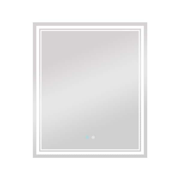 Unbranded 30 in. W x 36 in. H Rectangular Frameless Wall Mounted LED Bathroom Vanity Mirror, Dimmable, Anti-Fog, Touch Control