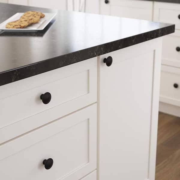 Contempo 1-1/2 in. (38 mm) Classic Matte Black Round Cabinet Knob