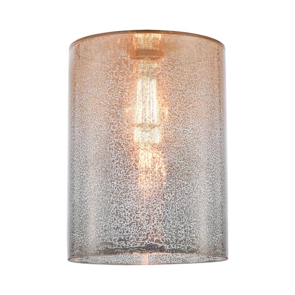 Oil Rubbed Bronze Mini Drum Pendant Light with Glass Shade