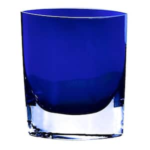 8 in. Samantha Cobalt Blue European Mouth Blown Thick Walled Decorative Vase