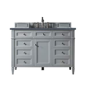 Brittany 48 in. W  x 23.5 in.D x 34 in. H Single Bath Vanity in Urban Gray with Quartz Top in Charcoal Soapstone