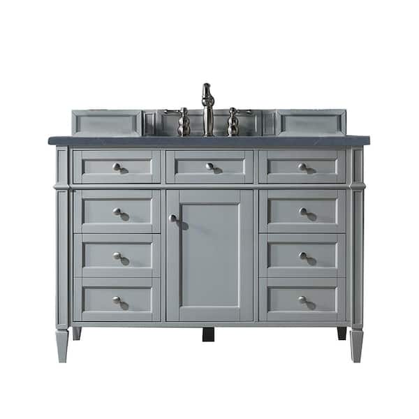 James Martin Vanities Brittany 48 in. W  x 23.5 in.D x 34 in. H Single Bath Vanity in Urban Gray with Quartz Top in Charcoal Soapstone