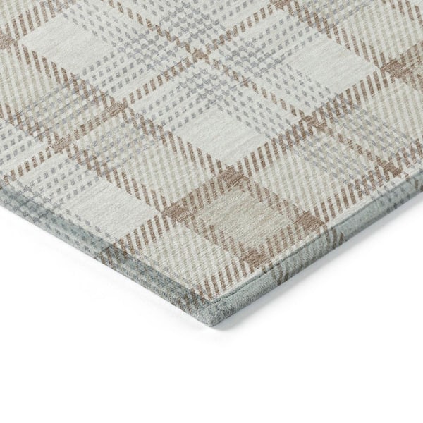 Chantille Machine Washable Indoor/Outdoor Abstract ACN1052 Linen 8 ft. x 8 ft. Area Rug