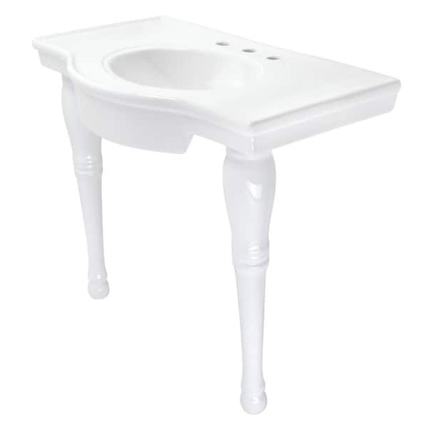 Templeton Ceramic Console Sink Set in White