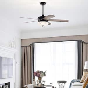 4.3 ft. Indoor Metal 120-Volt 180 RPM Retro Ceiling Fan with Remote Control 3 Wind Speeds & 5 Reversible Blades Grey