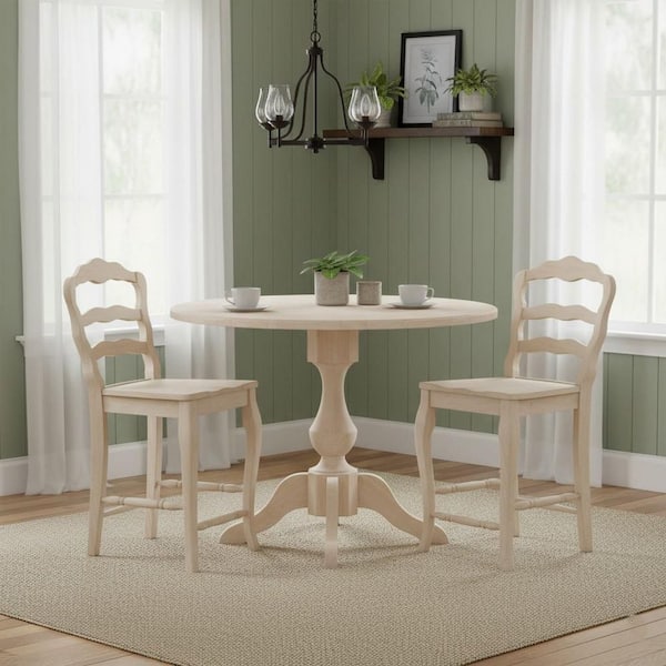 Versailles 24 in. Unfinished Wood Bar Stool