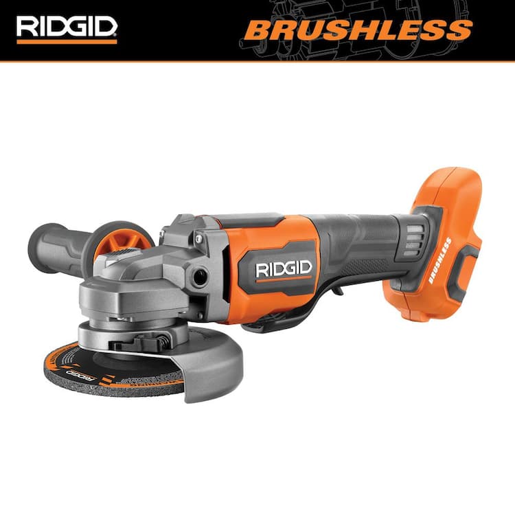 RIDGID 18V Brushless Cordless 4-1/2 in. Paddle Switch Angle Grinder ...