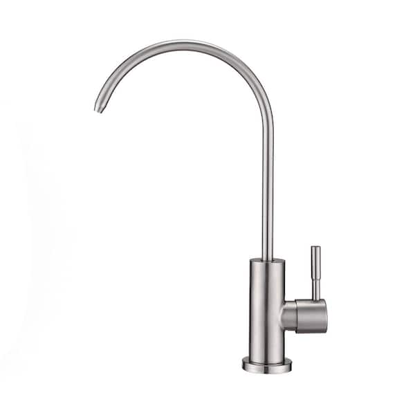 Flynama Water Filter Faucet Single Handle Standard Kitchen Faucet in Brushed Nickel