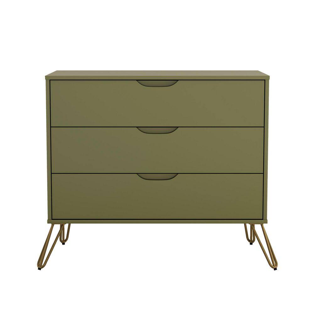 Rockefeller Mid=Century Modern Olive Green 3-Drawer 35.24 in. Chest of Drawers price history on PriceWatchPro