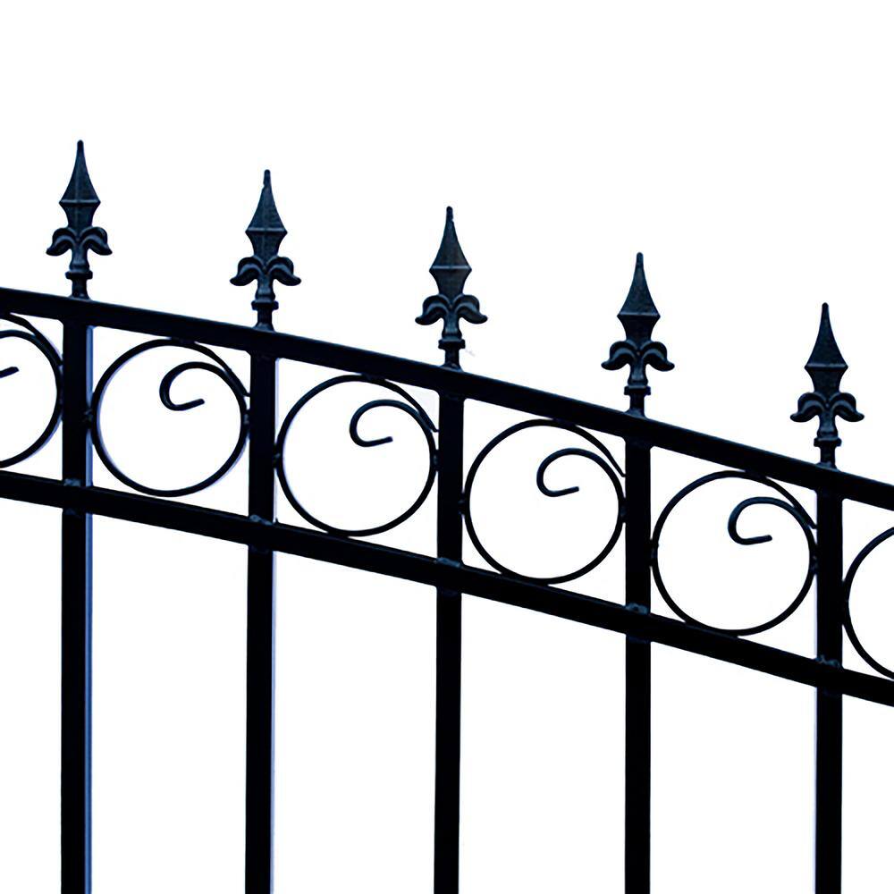 London Style Black Steel Dual Swing Driveway Gate 18 x 6 Feet
