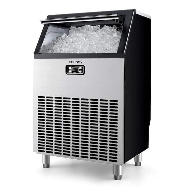 EUHOMY 22 in. 200 lbs. /24H Full Size Cubes Undercounter Commercial Ice Maker in Stainless Steel, 65 lbs. Ice Storage Capacity