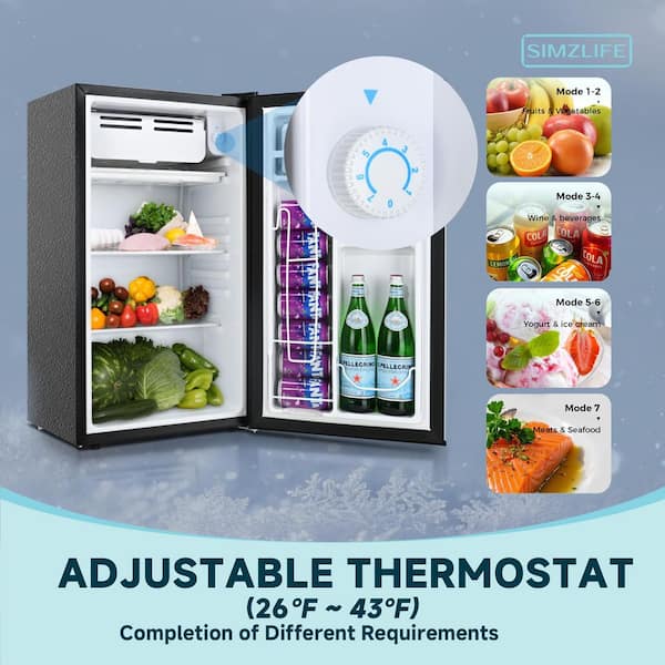 SIMZLIFE 17.5 in 3.2 cu.ft. Compact Mini Refrigerator with Freezer