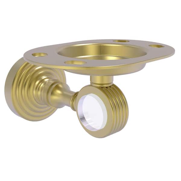Allied Brass Pacific Grove Tumbler and Toothbrush Holder with Groovy Accents in Satin Brass