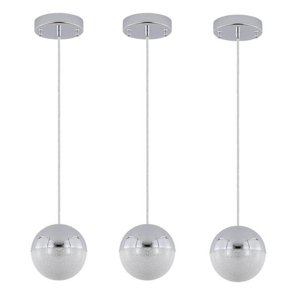 Amucolo 3Light Chrome Dimmable Light Pendant Light Chandelier Yead