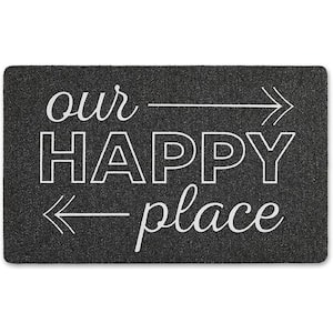 "Our Happy Place" 18 in. x 30 in. Outdoor Rubber Door Mat