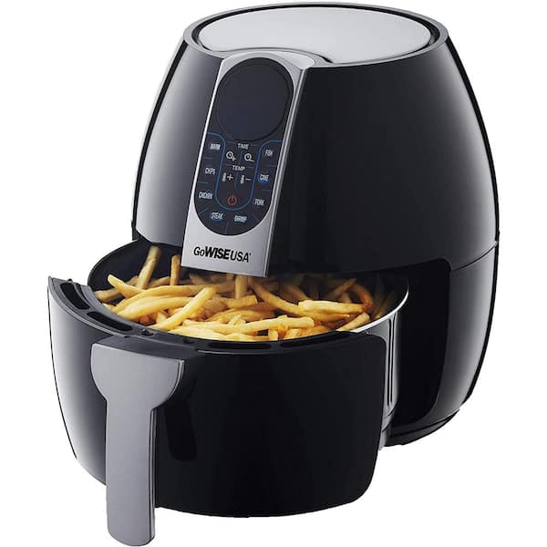 Gowise Usa 5 0 Qt Black Electric Air Fryer With 8 Presets With Recipe Book Gw22958 The Home Depot