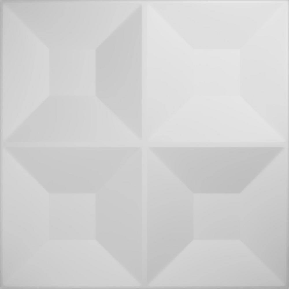 White Textured 3D PVC Decorative Wall Panel 19-5/8" x 19-5/8"