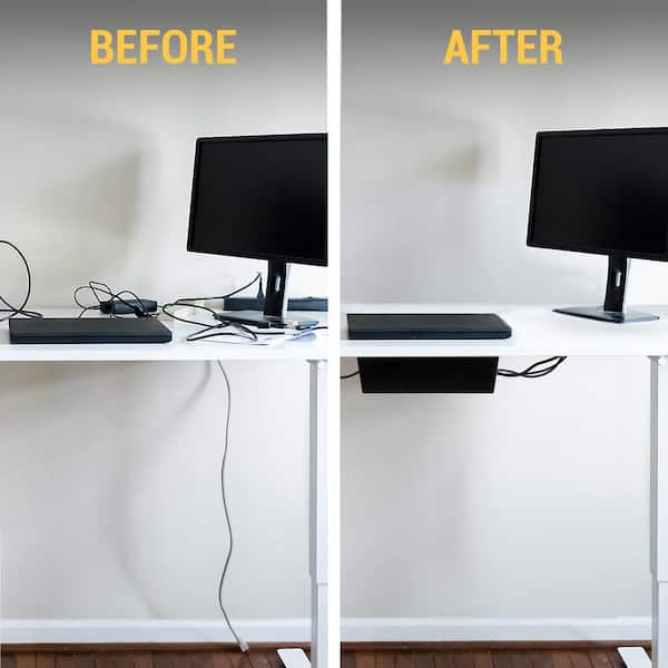 How to manage cords when the desk is in the middle of the room without  unsightly covers or tape — Hausmatter