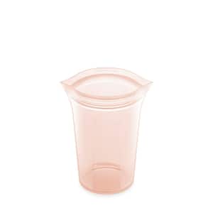 16 oz. Peach Reusable Silicone Medium Cup Zippered Storage Container