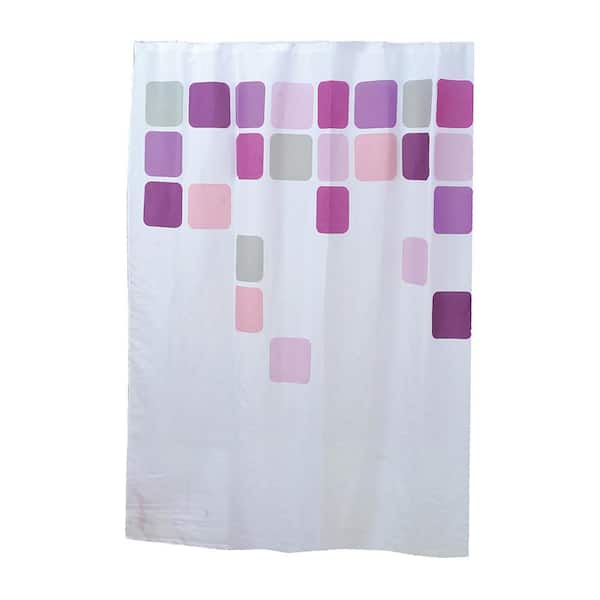 Unbranded Vitamine 71 in. x 79 in. Multicolored Bath Printed Shower Curtain