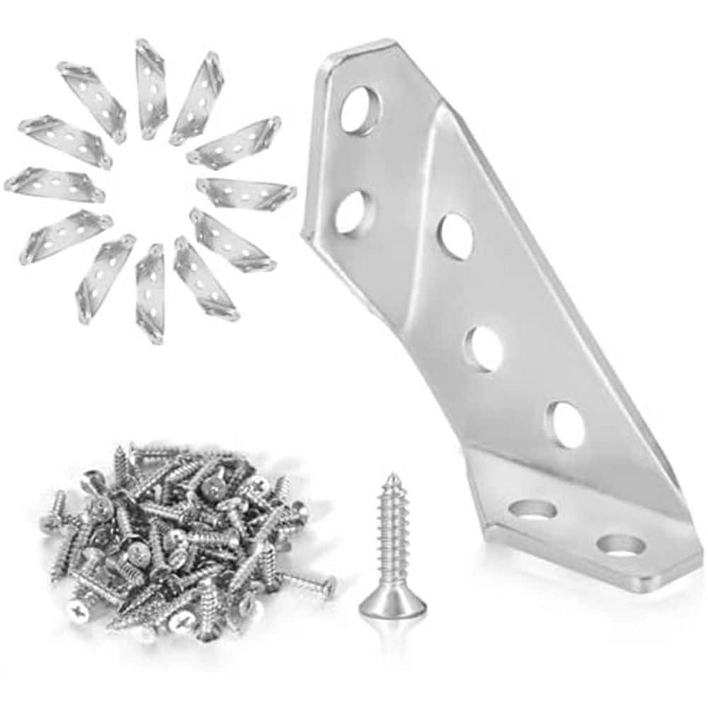 Stainless Steel Corner Brackets Thickened Angle Bracket for Wood Furniture with 72 Screws 12 Pack price history on PriceWatchPro