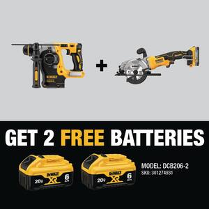 Atomic 20-Volt Maximum Lithium-Ion Cordless Brushless 4-1/2 in. Circular Saw Kit & 1 in. SDS Plus L-Shape Rotary Hammer