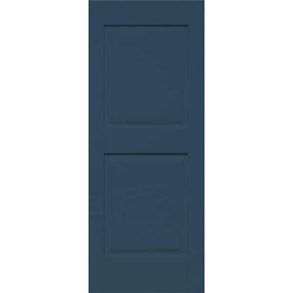 Home Fashion Technologies 14 in. x 39 in. Panel/Panel Behr Night Tide Solid Wood Exterior Shutter