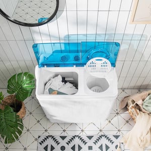 26 lbs 0.41 cu. ft. Portable Top Load Washer Semi-Automatic Twin Tub Washing Machine with Drain Pump