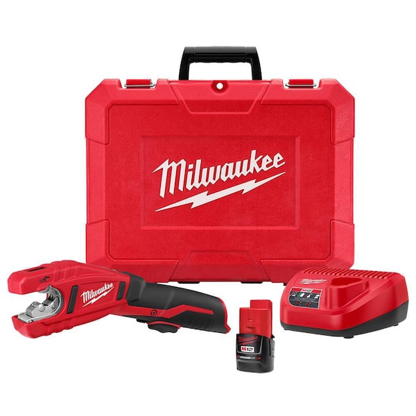 Milwaukee M12 12V Lithium-Ion Cordless Copper Tubing Cutter Kit with 1.5 Ah Battery, Charger and Hard Case