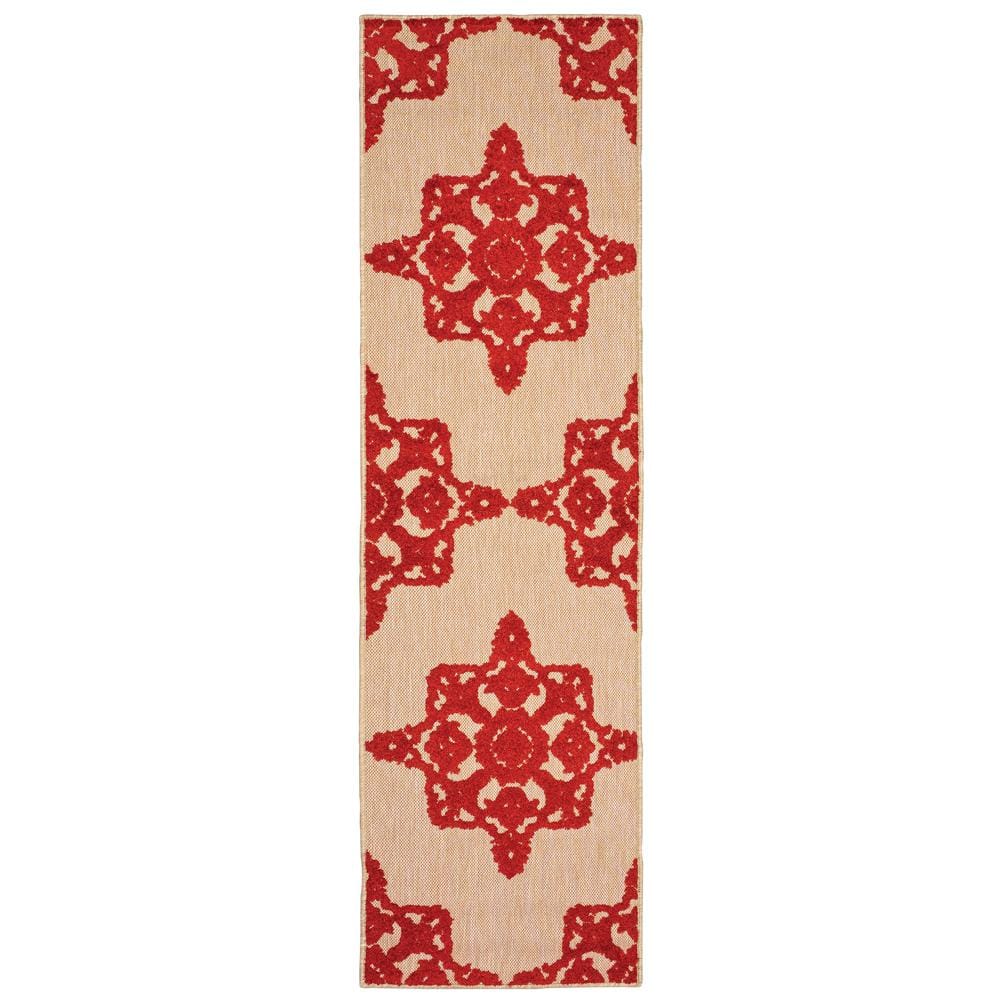 Home Decorators Collection Oceana Red 2 ft. x 8 ft. Outdoor Runner Rug