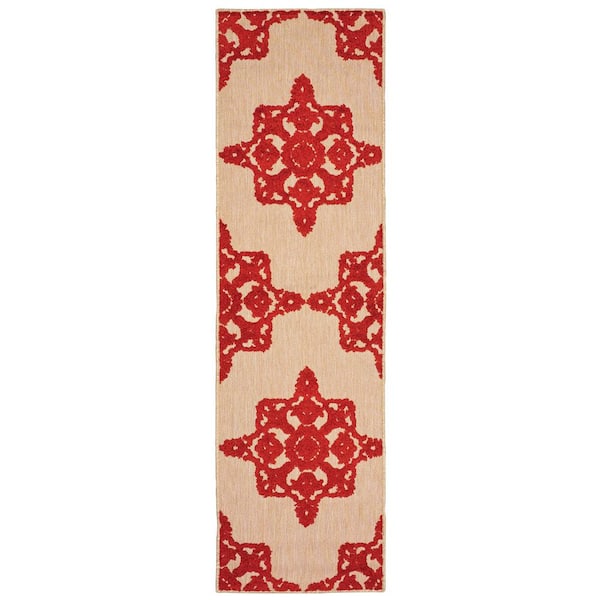 Home Decorators Collection Oceana Red 2 ft. x 8 ft. Outdoor Runner Rug