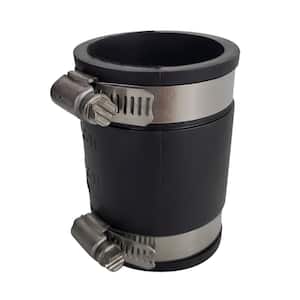 Coupler Fitting - Flexible Rubber with Hose Clamps, 1.5 in. x 1.5 in.